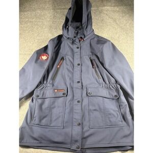 Canada Weather Gear Men's Blue Hooded Parka Jacket 3X Water Resistant Outerwear